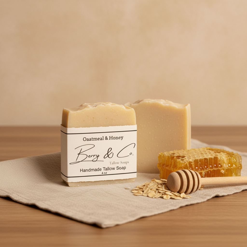 Oatmeal & Honey Tallow Soap by Berry & Co.