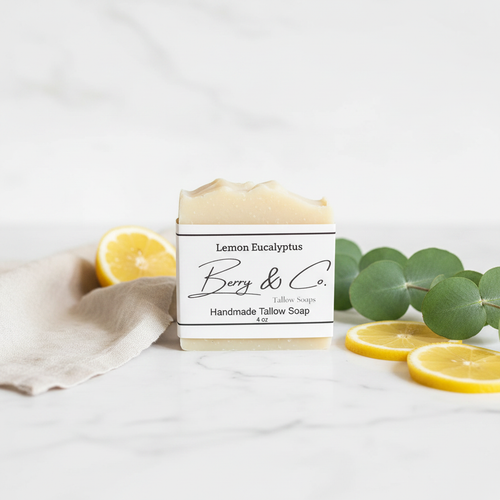 Lemon Eucalyptus Handmade Tallow Soap by Berry & Co.