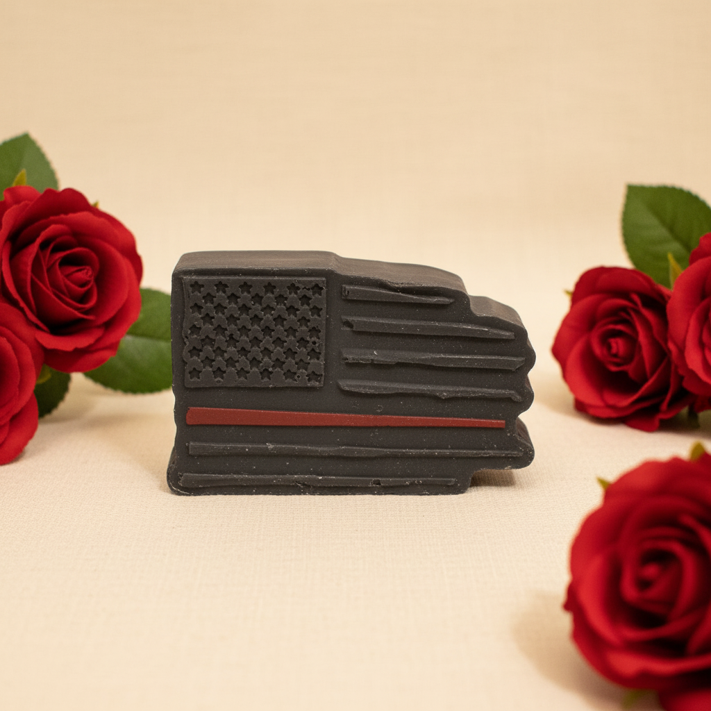 Honor Bar Red Line soap with red roses