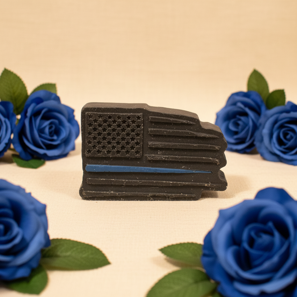 Honor Bar Blue Line soap with blue roses