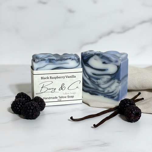 Black Raspberry Vanilla Handmade Tallow Soap by Berry & Co.